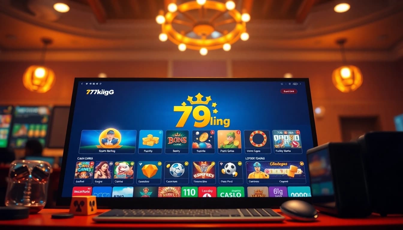 Interfaz de juego digital atractiva que muestra 79king hn, con deportes y juegos de casino.