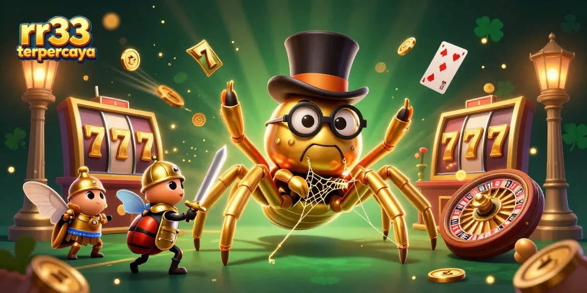 Experience the thrill of rr33 terpercaya with dynamic slot reels and vibrant casino elements lighting up the scene.