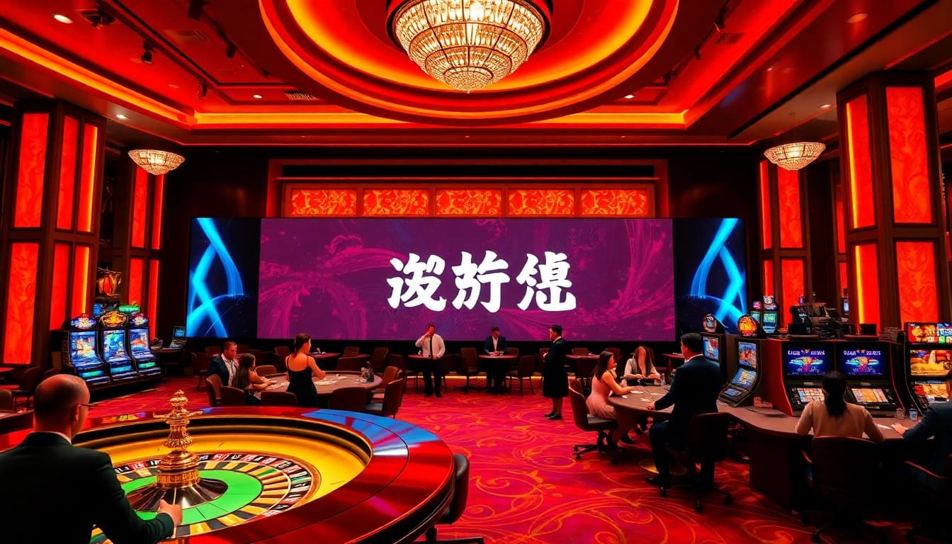 Engage in thrilling moments with 주소모음 at a luxurious casino featuring poker tables and dynamic slot machines.