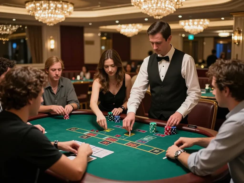 Experience blackjack excitement at tg88.cash with intense players and vibrant casino atmosphere.