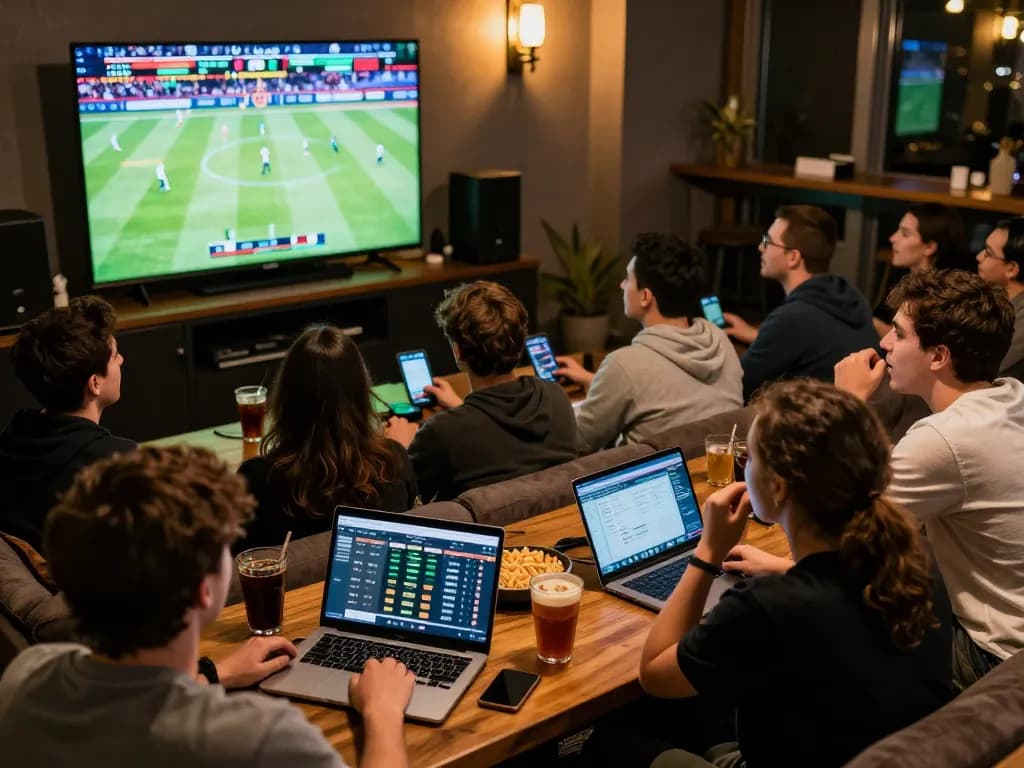 Engaging in god55 sports betting with friends during a live game, excitement and strategies shared.