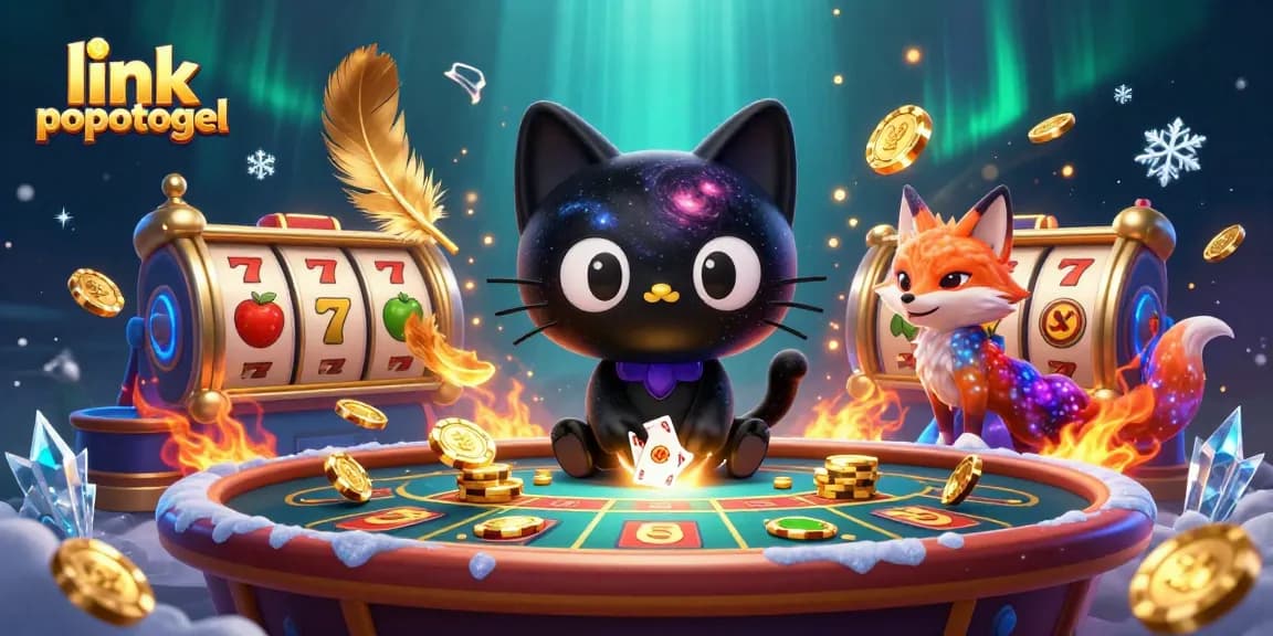 Experience the thrilling action of link popotogel with a vibrant cosmic slot game illustration.