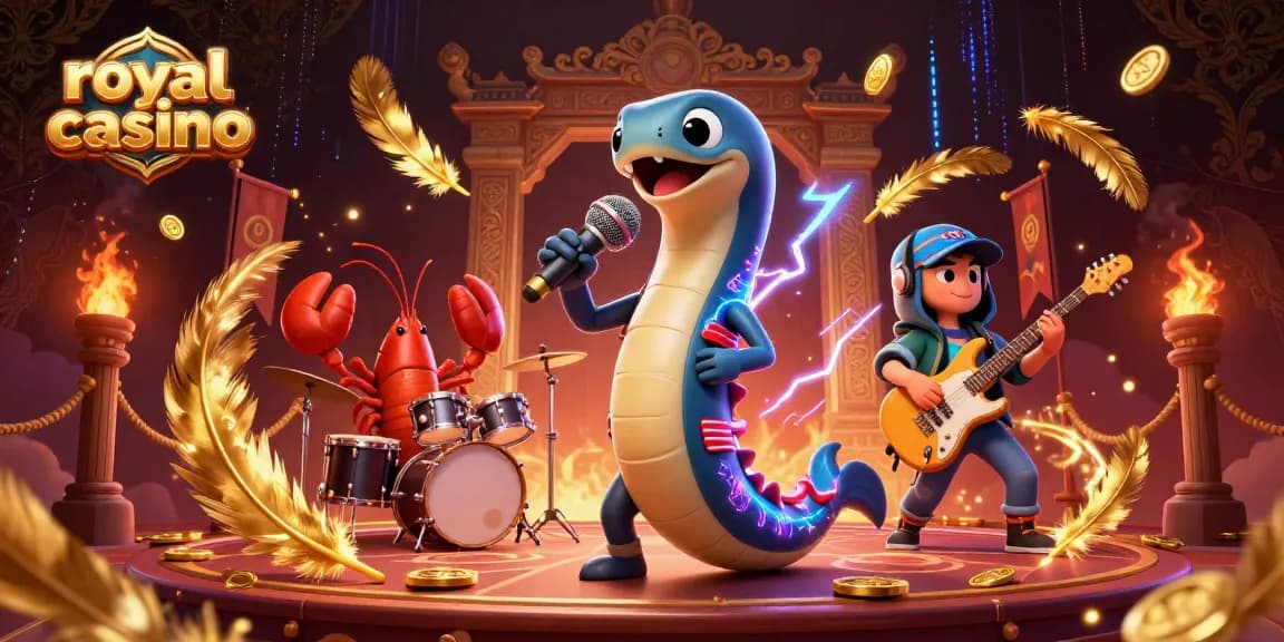 Engage with the vibrant royal casino scene featuring a DJ electric eel and lively underwater band.