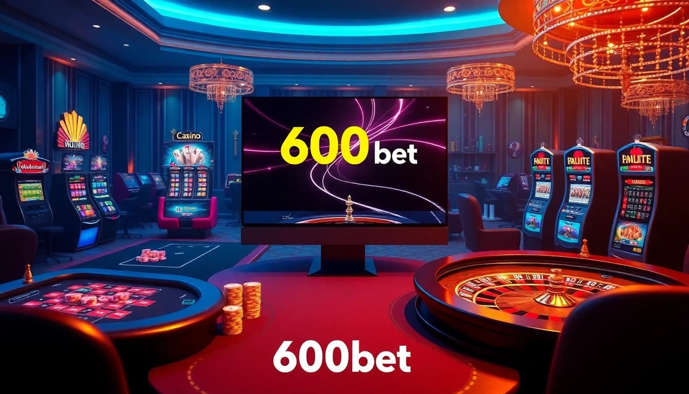 Immerse in the excitement of online gambling with 600bet's vibrant casino interface.
