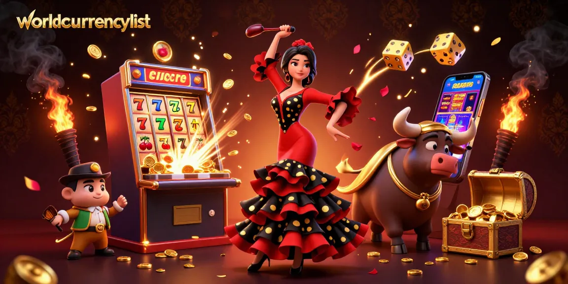 Spin the reels with excitement at worldcurrencylist as a beautiful dancer and bull grace the casino.