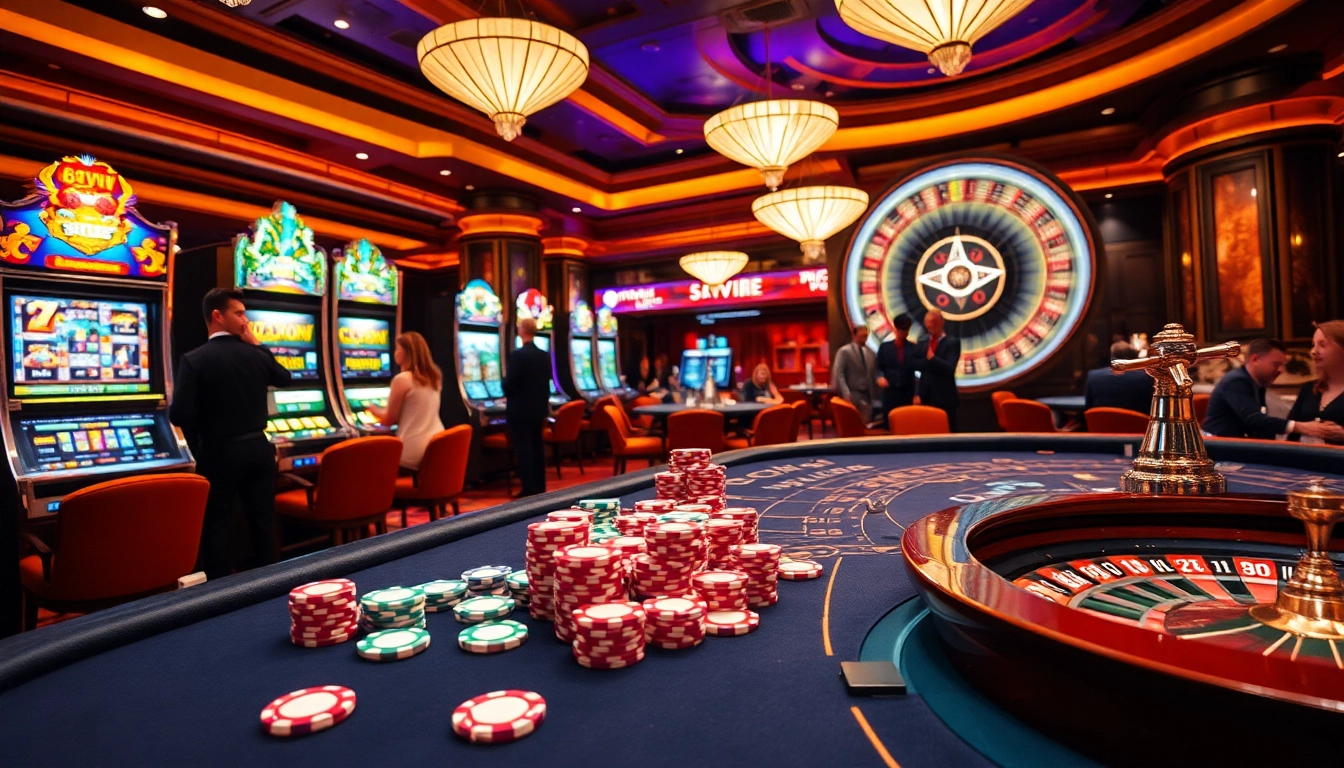 Engaging gamblers at a luxurious casino with vibrant slots and thrilling gameplay at 68VIP.