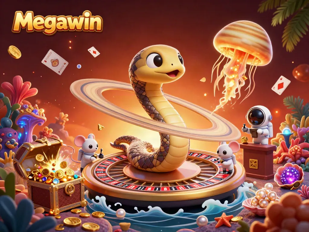 Permainan slot Megawin yang menggiurkan dengan karakter animasi 3D bertema luar angkasa.