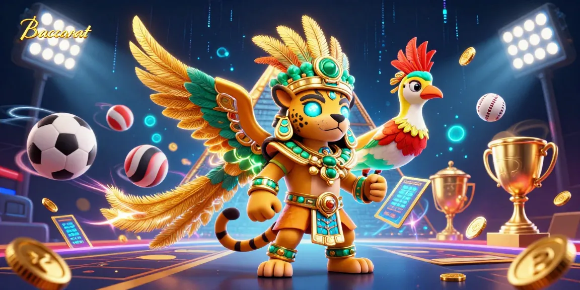 Baccarat: A thrilling scene featuring dynamic Mayan priest characters with a captivating casino backdrop.