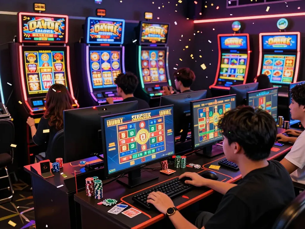 Engaged players enjoying big wins at taka.shoes/collections/frontpage online slot gacor platform with colorful graphics.