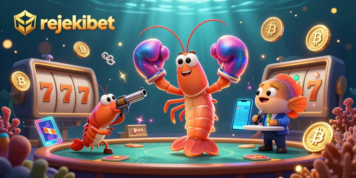 Win with rejekibet by enjoying vibrant slot games with playful characters in a dynamic scene.