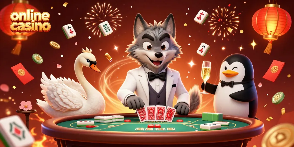 Experience thrilling fun at an online casino with charismatic characters and vibrant game elements.