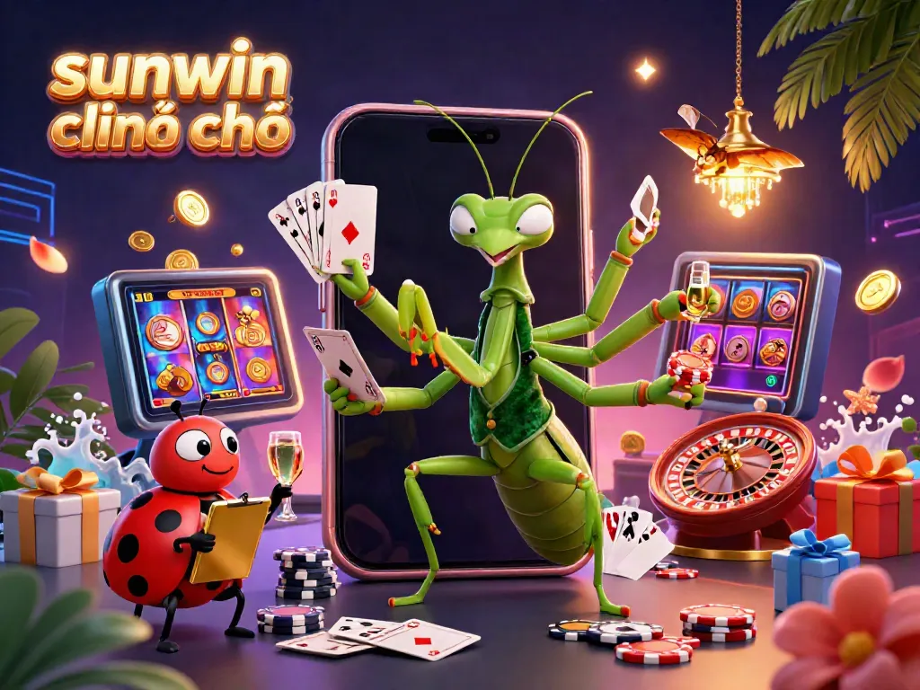 Engage with the thrilling world of sunwin chính chủ as vibrant characters showcase exciting gambling action amidst dynamic casino elements.