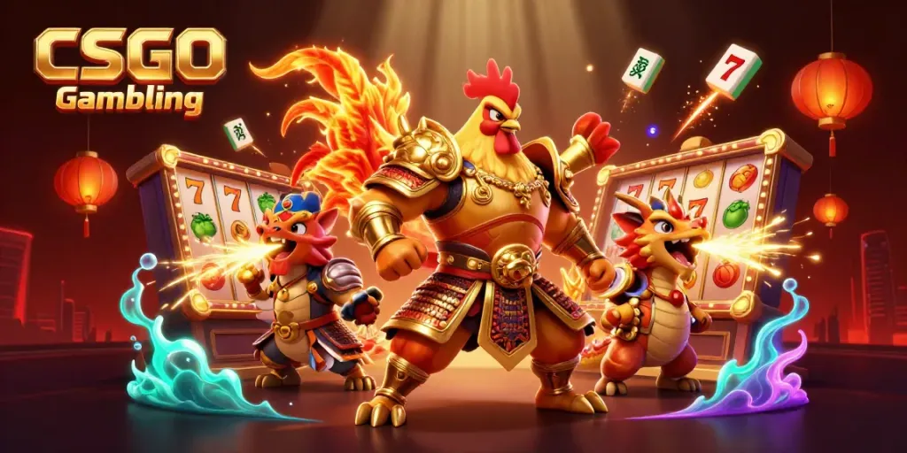 Experience the thrilling excitement of CSGO Gambling with unique characters and vibrant gaming elements.