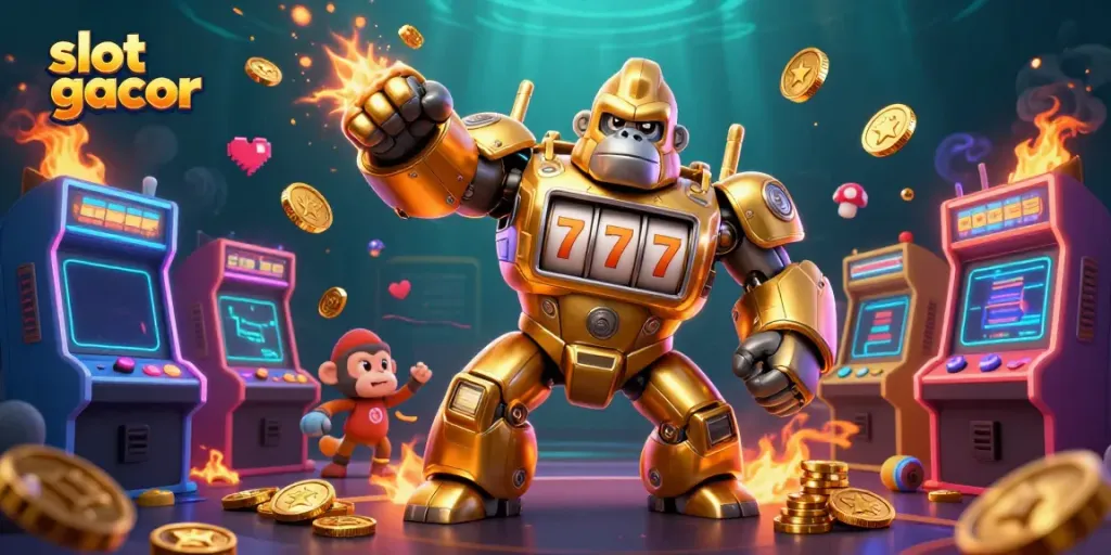 Slot gacor dan insentif dengan slot mesin emas 3D yang mengagumkan dan elemen permainan seru.