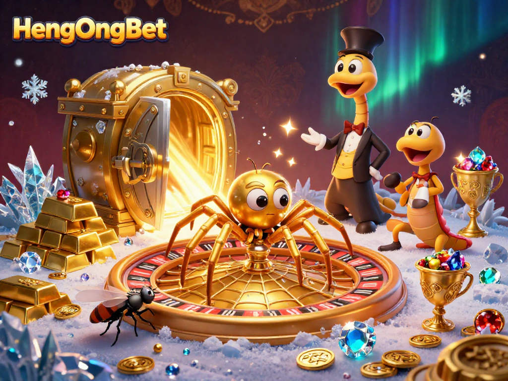 Join the excitement at HengOngBet with a 3D roulette wheel scene showcasing thrilling betting action.