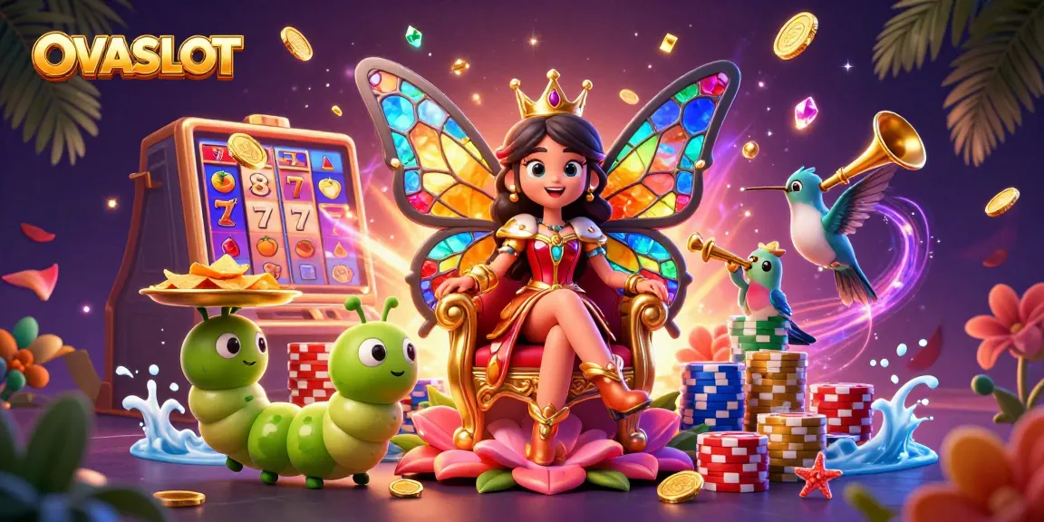 Experience the excitement of OVASLOT with vibrant characters and casino elements in action.