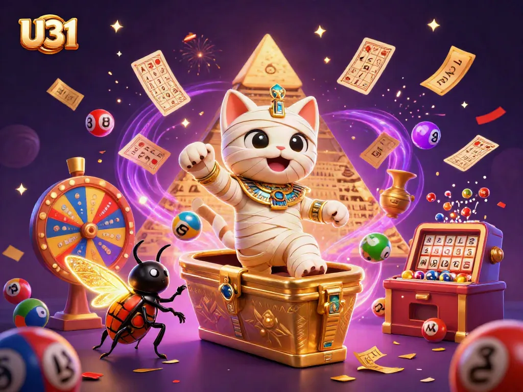 Experience U31's thrilling gameplay with colorful elements and captivating characters in this vibrant casino scene.