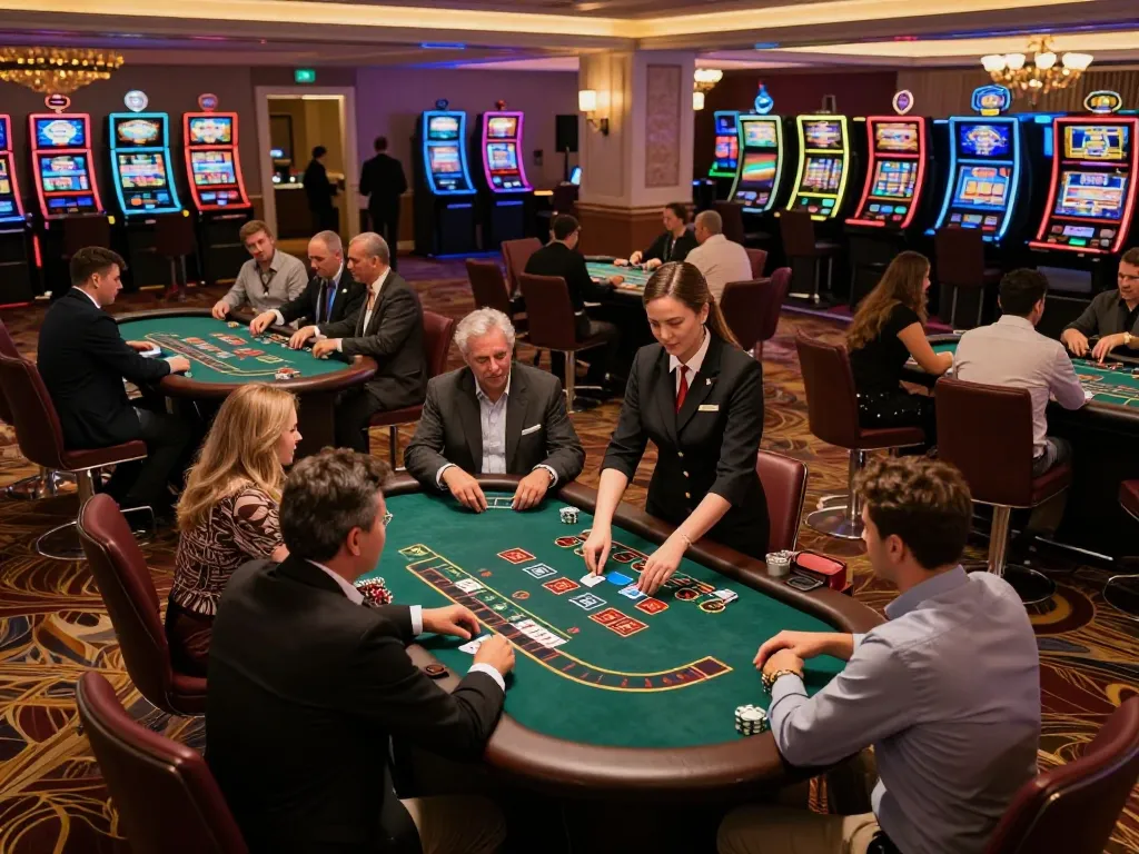 Players are engaged in an exciting game of blackjack at SC88 casino, highlighting the dynamic atmosphere.