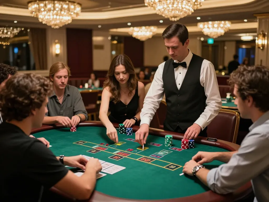 Experience blackjack excitement at tg88.cash with intense players and vibrant casino atmosphere.