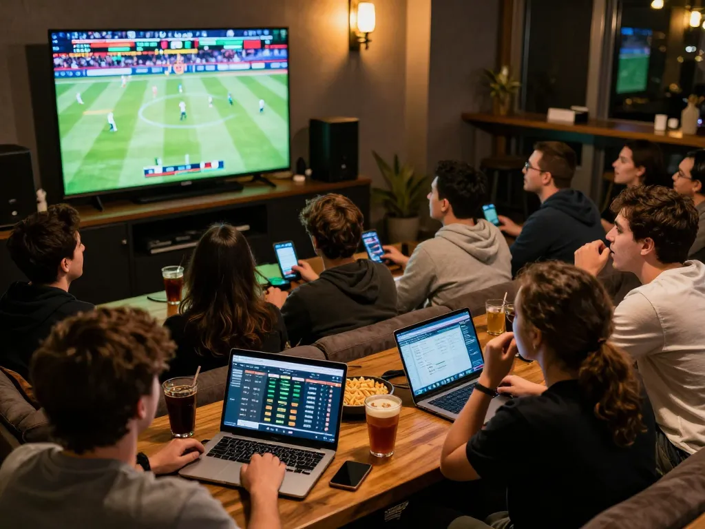 Engaging in god55 sports betting with friends during a live game, excitement and strategies shared.