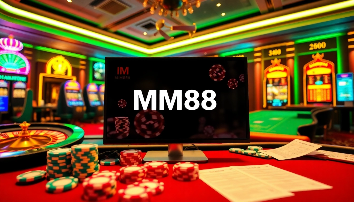 Engage with MM88's online gambling experience featuring thrilling casino games and vibrant visuals.