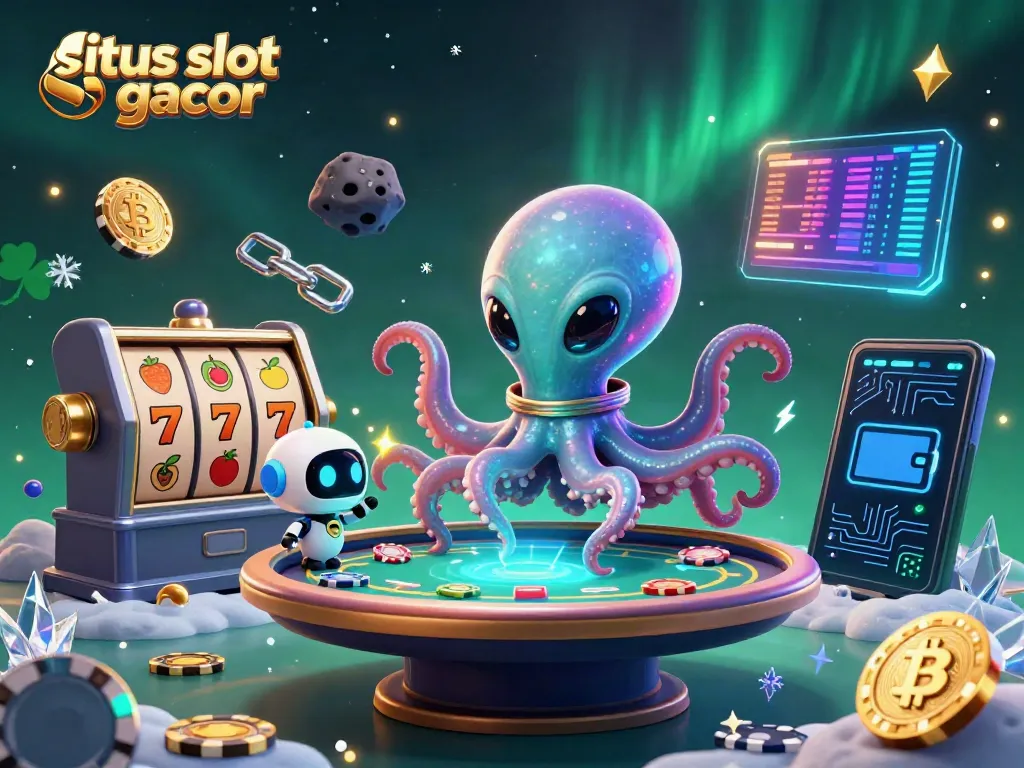 Menangkan jackpot di situs slot gacor dengan ilustrasi alien dan poker berteknologi tinggi.