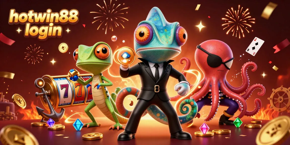 Experience seamless access to HOTWIN88 login with our dynamic casino-themed illustration