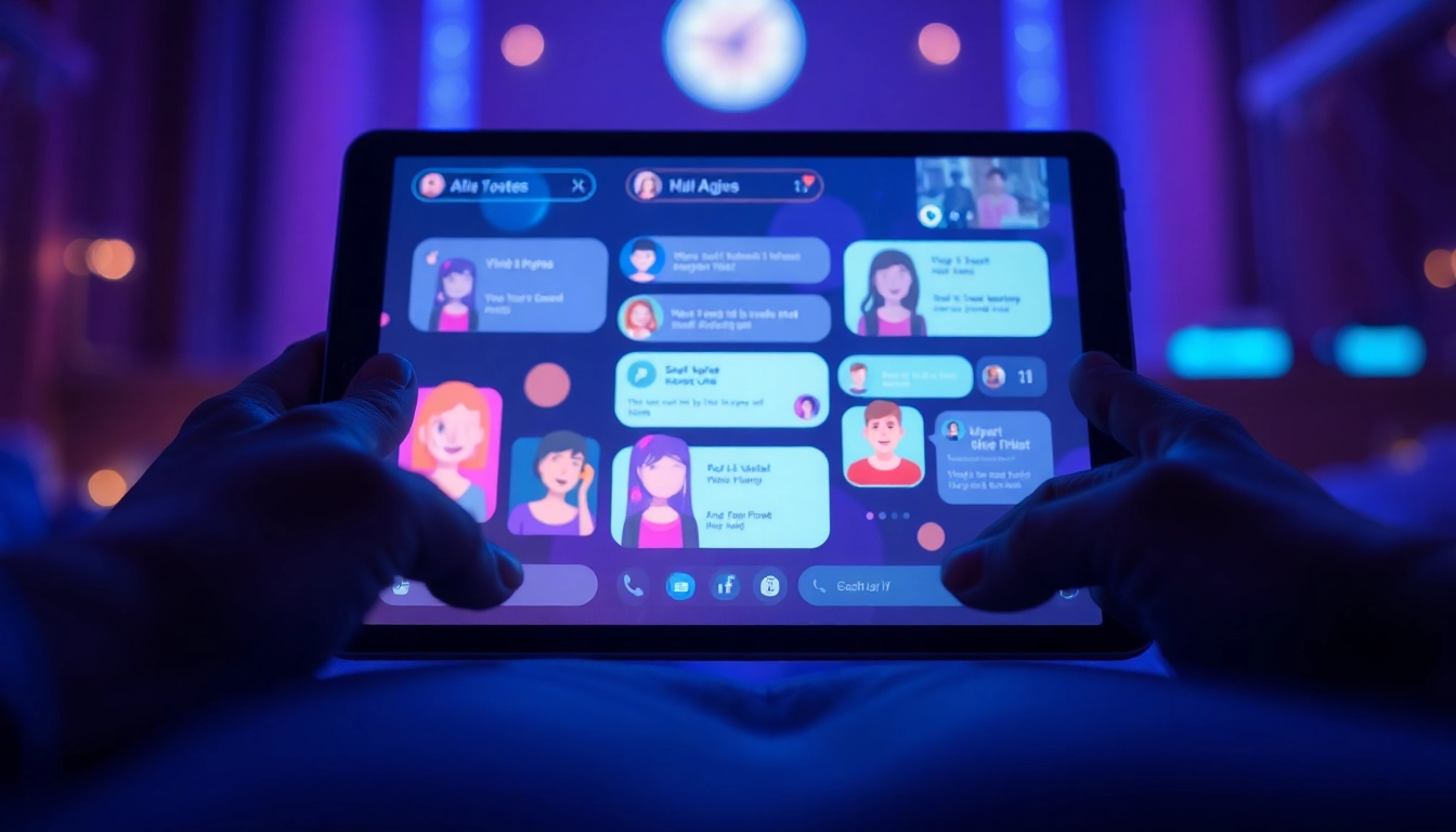 Engaging interface for ai sex chat featuring animated avatars and interactive conversations.