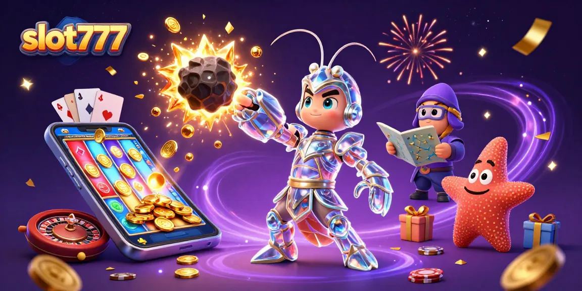 Experience winnings with slot777 featuring a galactic shrimp and celebration elements in a vivid casino scene.