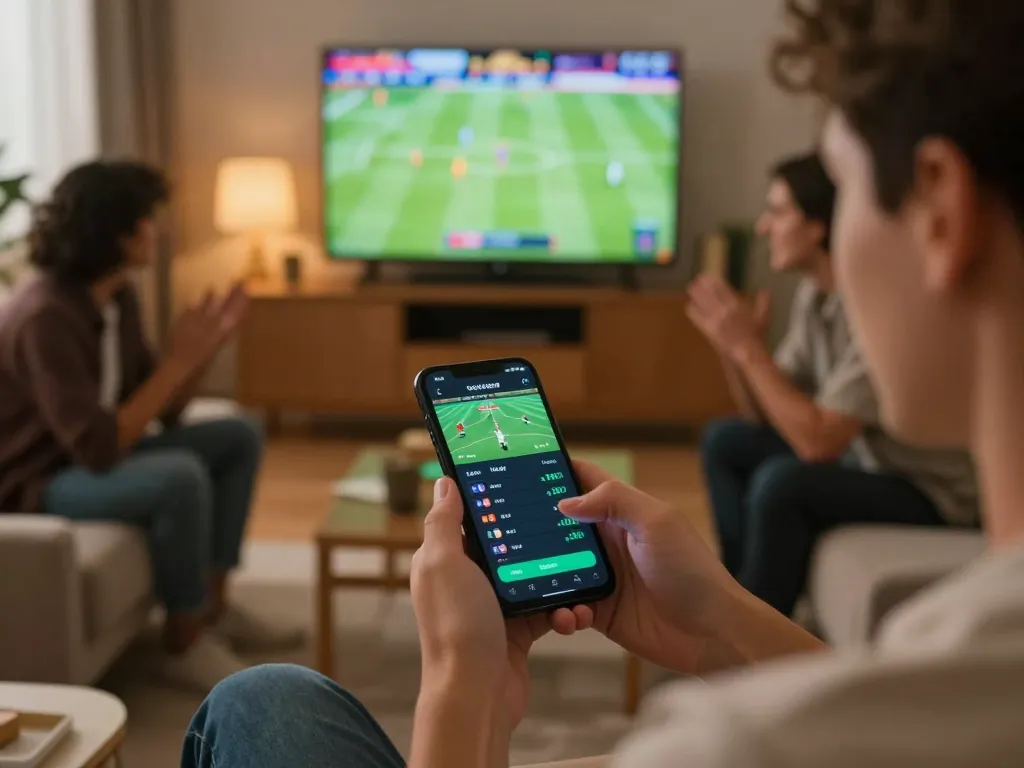 Engage with trang chủ FIVE88 through dynamic sports betting on a smartphone in a cozy setting