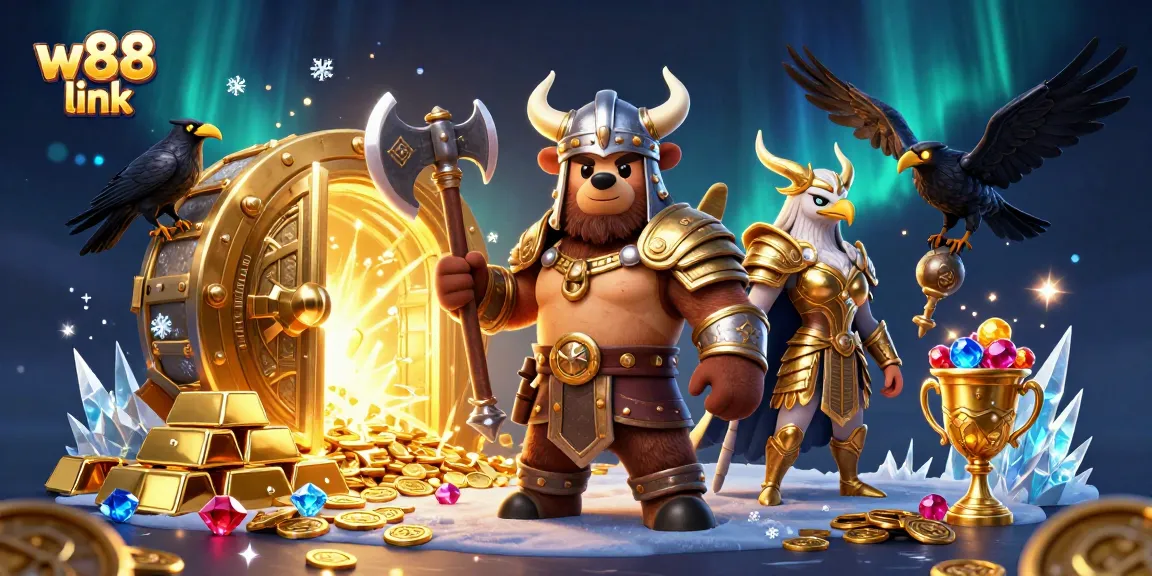 Engage with the exciting w88 link in this dynamic casino scene filled with treasures and adventure.