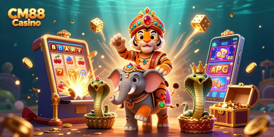 Experience the thrill of CM88 Casino with vibrant 3D characters and jackpot elements bursting with excitement.