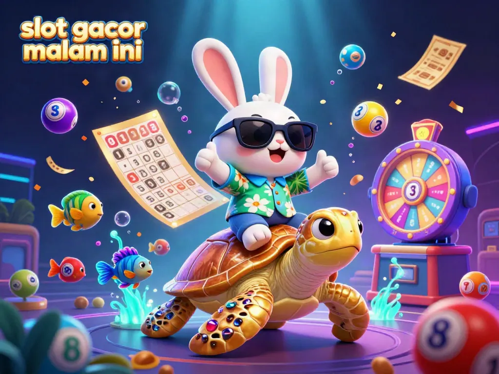 Win big with slot gacor malam ini in this vibrant 3D casino illustration.