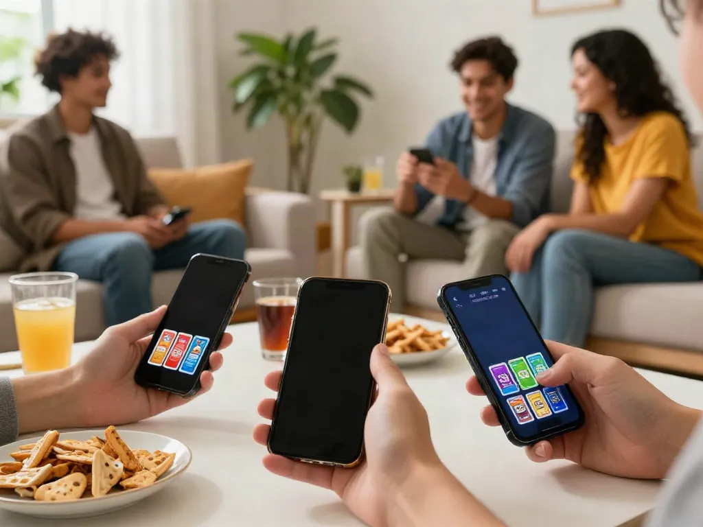Engaging Rumble Rummy game scene with a player using a smartphone.