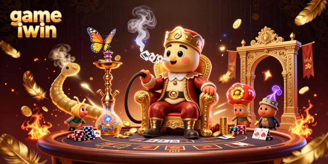 Join the excitement of game iwin with vibrant casino-themed artwork depicting poker strategies.