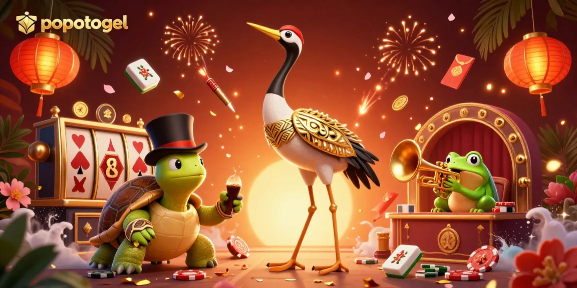 Engage with popotogel's vibrant 3D casino illustration showcasing exciting gaming elements.