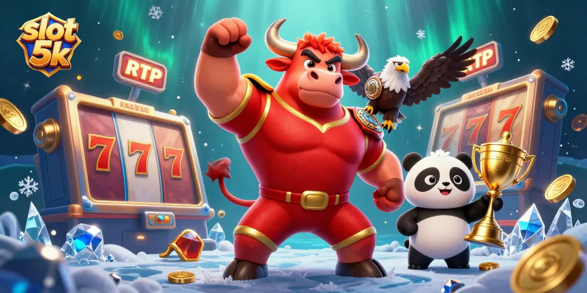 Experience thrilling slot 5k action with a vibrant 3D bull mascot and jackpot elements.