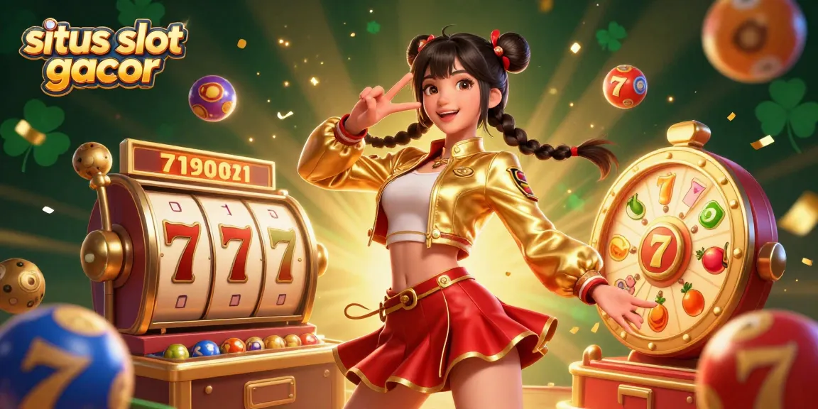 Situs slot gacor showcasing a vibrant casino scene with slot reels and colorful elements.