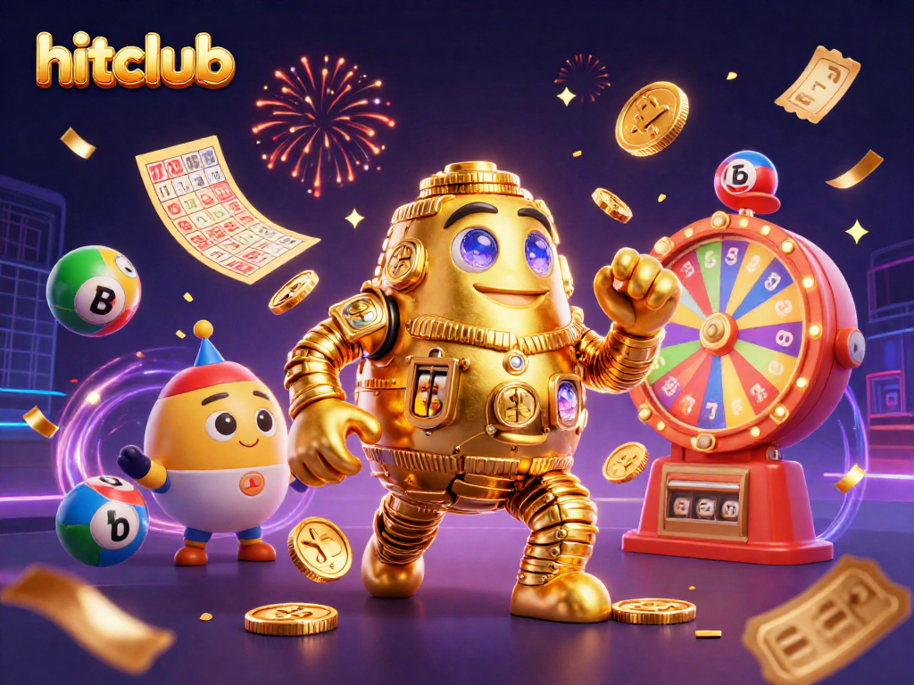 Experience the thrill of hitclub with a vibrant celebration of lottery and casino elements.