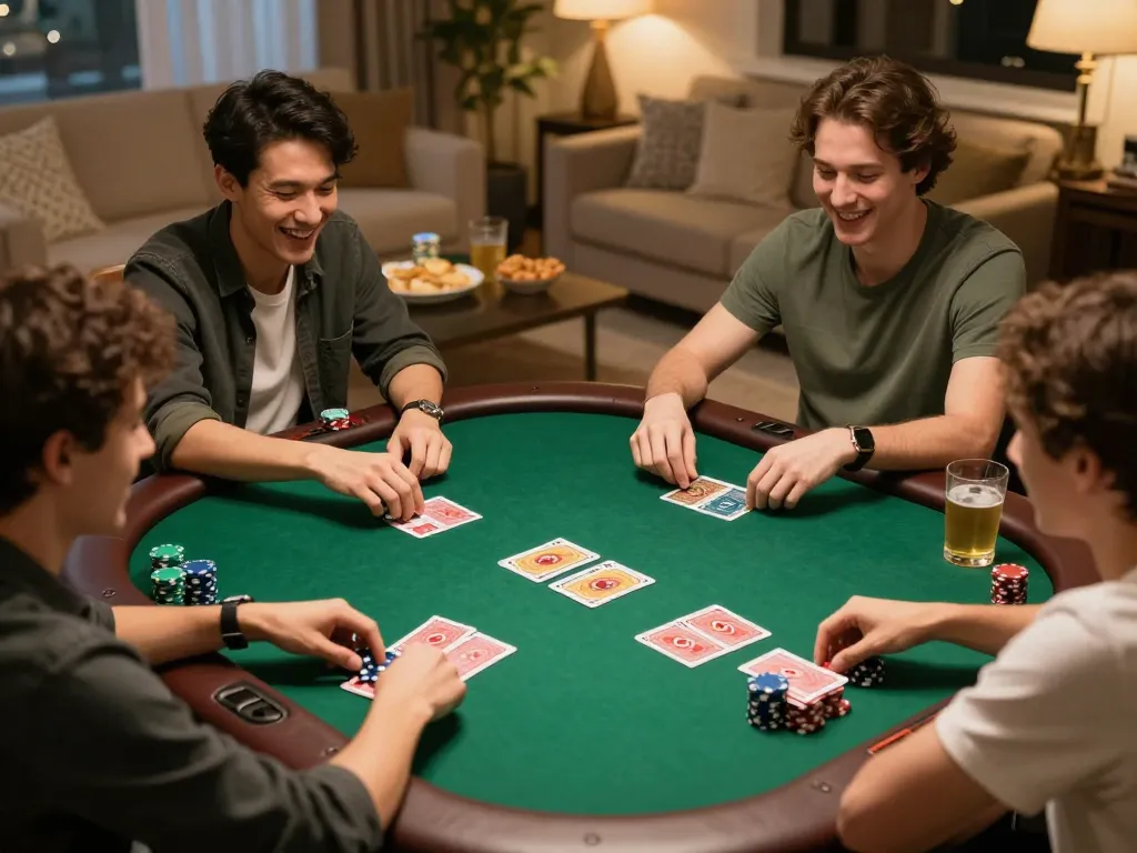 Play poker with friends in a cozy home atmosphere while enjoying slot gacor hari ini strategies.