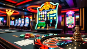 Engage with the thrilling atmosphere of 98win com's casino, showcasing vibrant games and passionate gamblers.
