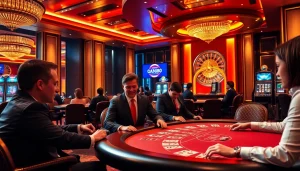 Players enjoying games at an elegant casino, inspired by https://mm88.sa.com/ for a thrilling experience.