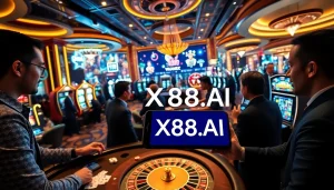 Players enjoying games at XX88.AI casino with vibrant slots and engaging poker tables.