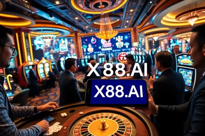 Players enjoying games at XX88.AI casino with vibrant slots and engaging poker tables.