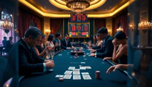 Engage in thrilling poker strategies at https://kjc686.com/ in an upscale casino setting.