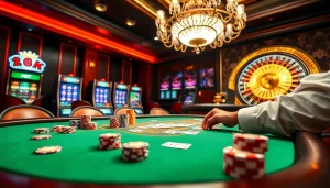 Trải nghiệm chơi đầy phấn khích tại 24kclub với bàn poker sang trọng và những máy đánh bạc sôi động.