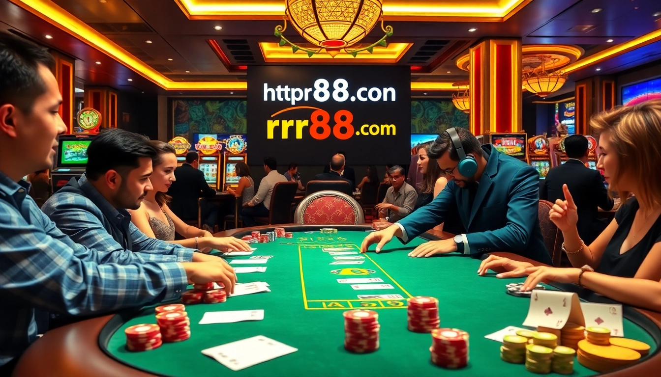 Experience the thrill of online gambling at https://rr88sn.com/ with vibrant casino visuals showcasing high-stakes gameplay.