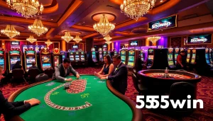 Engaged players enjoying a thrilling casino atmosphere at 555win.