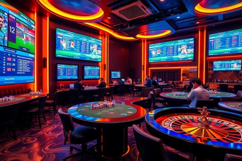 Place safe sports bets (สมัครแทงบอล) in a luxurious betting lounge filled with excitement.