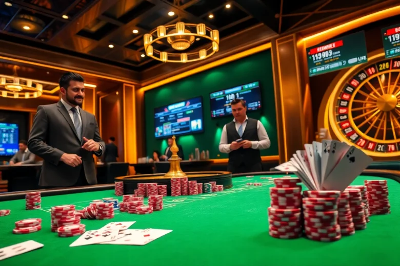 Experience the excitement of bk8thai at a luxurious casino poker table with vibrant chips and cards.